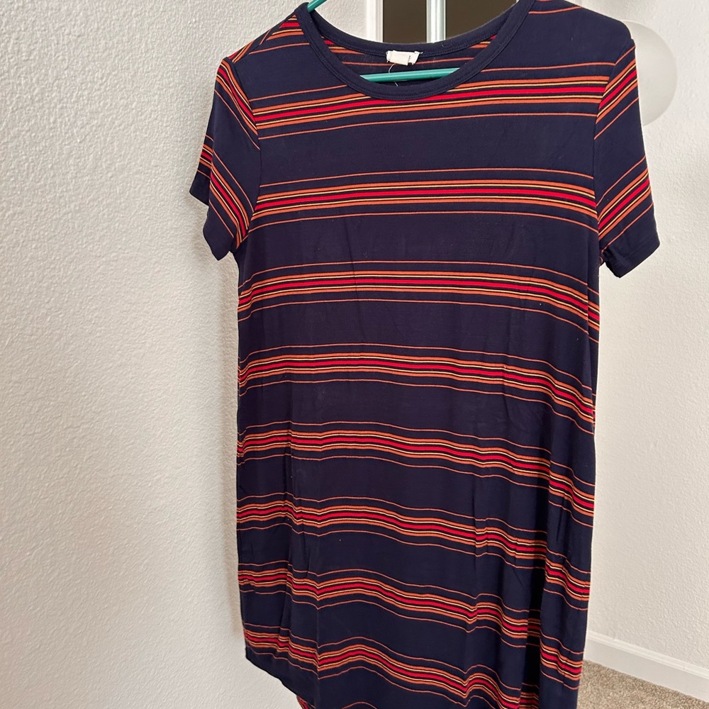 striped t shirt dress